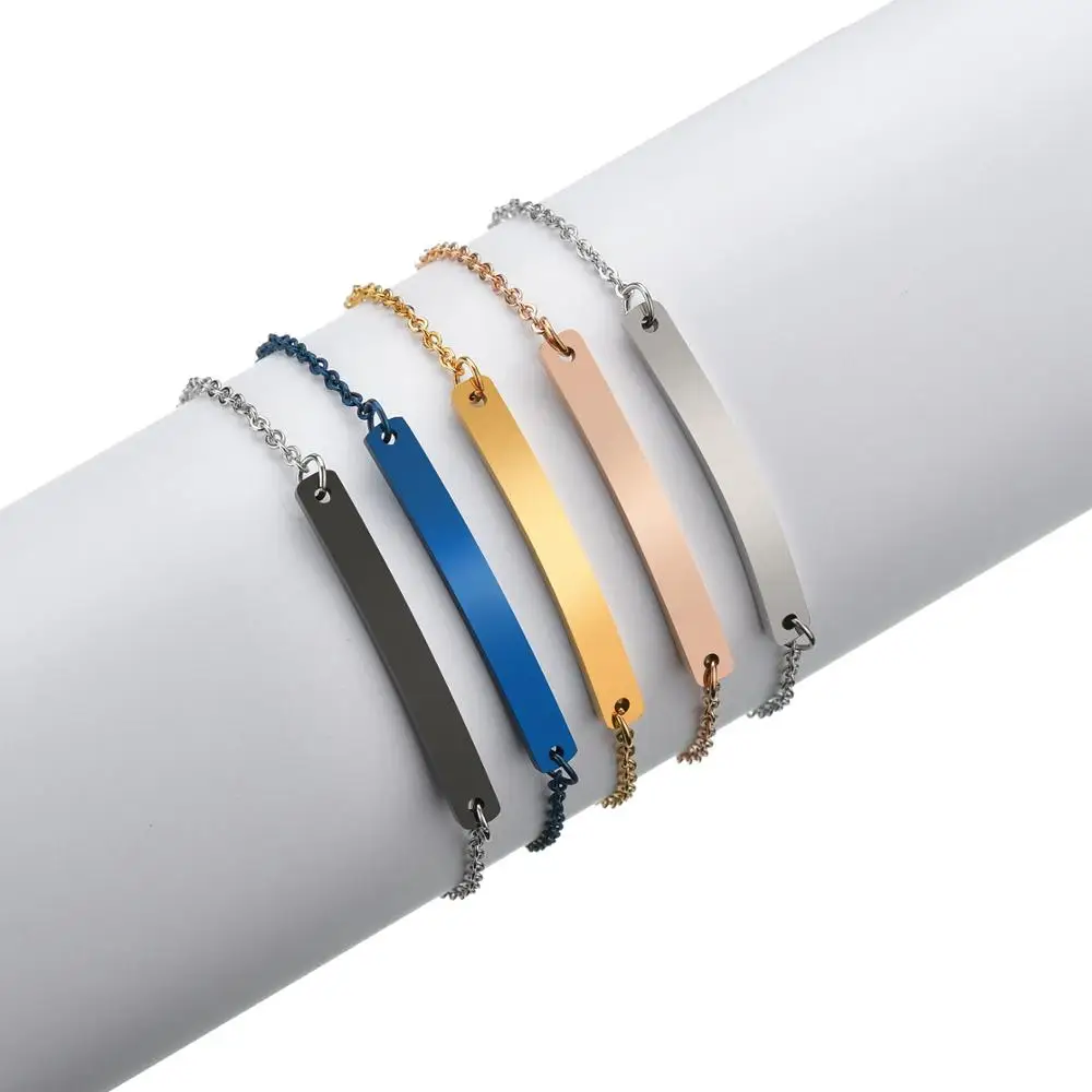 Браслет-цепочка из нержавеющей стали с гравировкой имени и надписью | Украшения