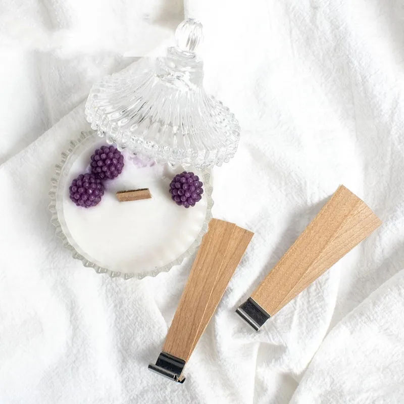 20 шт. натуральное дерево воск фитиль DIY лампы в форме свечи Материал соевый