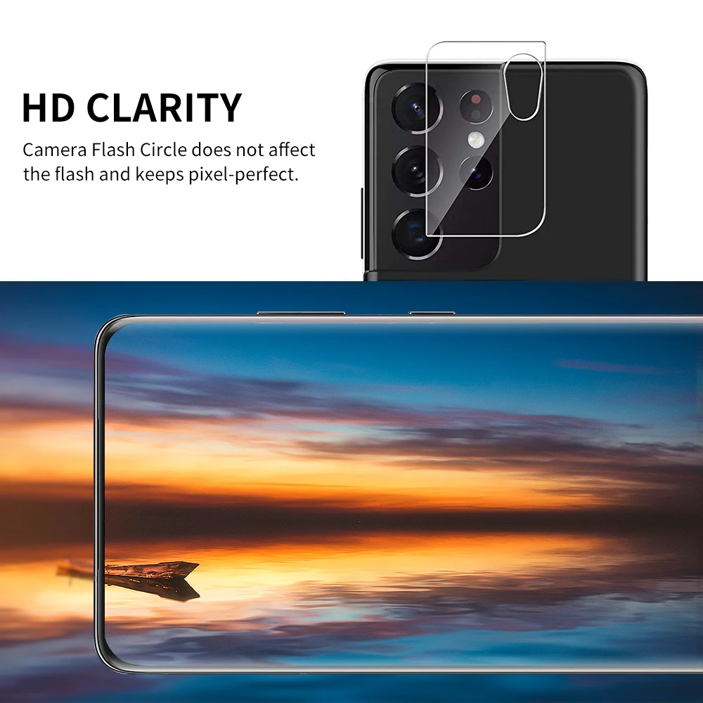 

Precise Cutting Camera Protector Tempered Glass Films for Samsung Galaxy S21 Plus S 21 Ultra S20 FE 5G HD Clear Lens Film