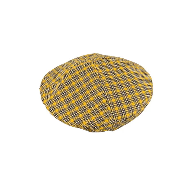 

The Four Seasons Can Be Worn By The Japanese Grid Beret Hat Soft Sister Lovely Painter Hat Octagonal Hat Spring and Summer
