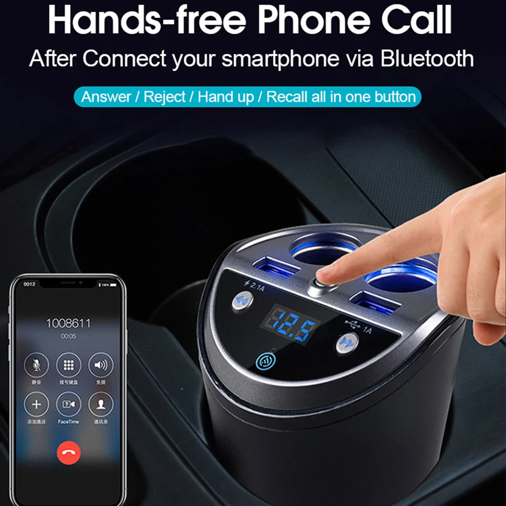 VR робот Bluetooth FM трансимтер модулятор Handsfree автомобильный комплект с подстаканником двойной прикуриватель Разветвитель USB зарядное устройство