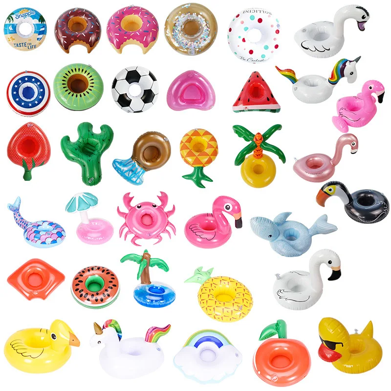

Summer Inflatable Cup Holder Unicorn Flamingo Drink Swimming Pool Party Decor Bar Coasters Floatation Devices Baby Bath Toy