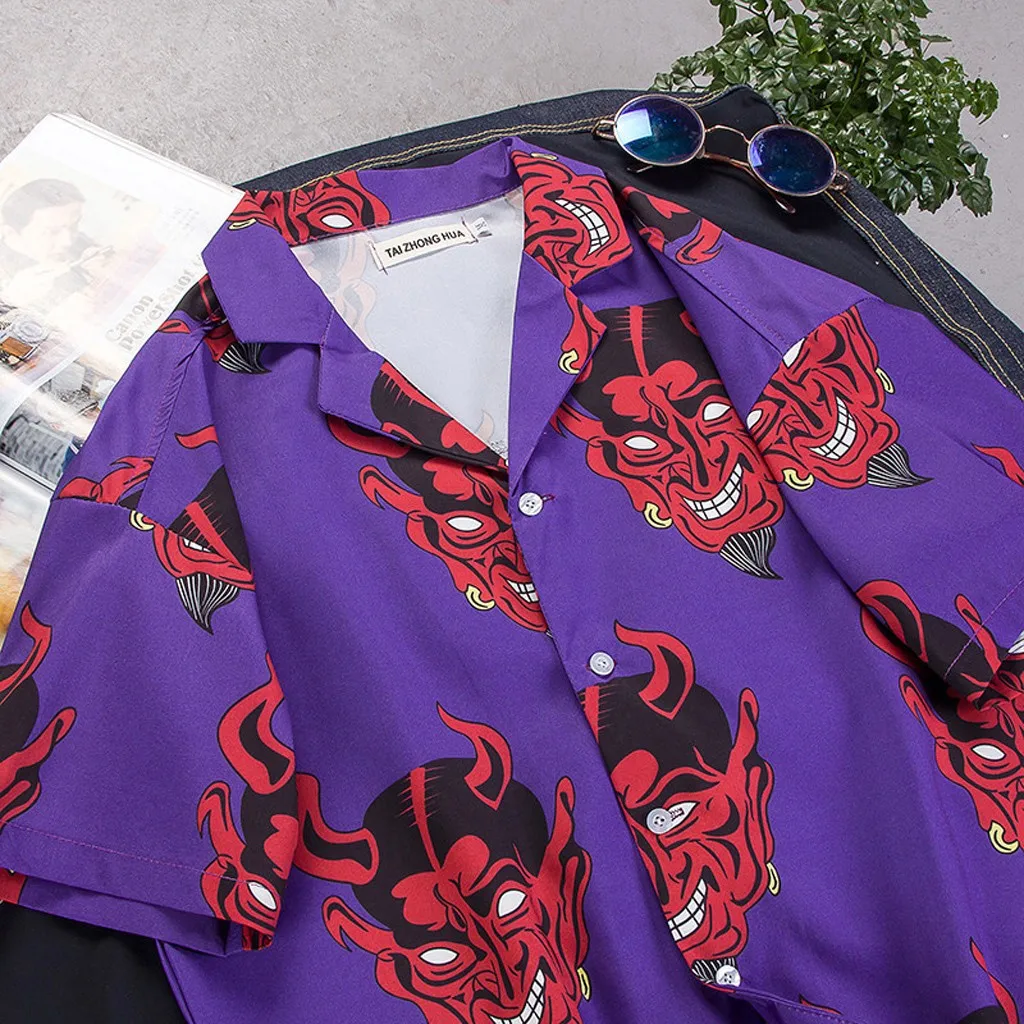 Мужская рубашка с отложным воротником Womail Повседневная Уличная короткими