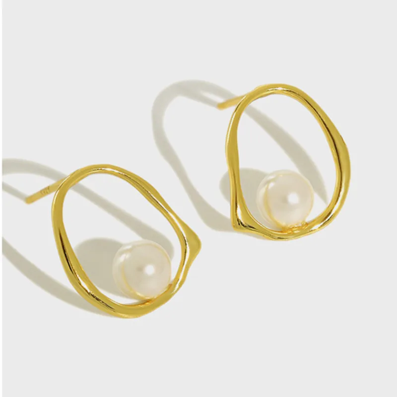 Женские серьги гвоздики Flyleaf из серебра 2018 пробы с натуральным