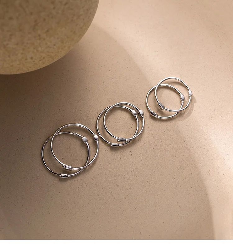Серьги из стерлингового серебра 925 модного круглого крепления на кости уха, простые, с особой индивидуальностью, для дикой женщины-девушки.