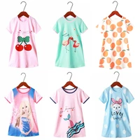 short sleeve teens pajamas dress kids clothes toddler cartoon girls parent child outfit home wear boutique pajama clothing