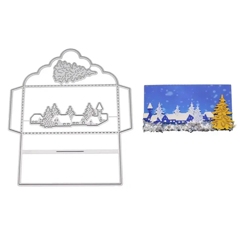 Рождественский конверт металлические Вырубные штампы фотообои DIY M68E|Вырубные