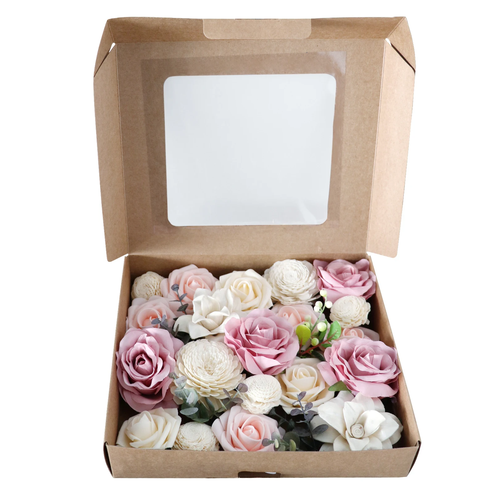 

Розовые шелковые искусственные розы, свадебные цветы для невесты, подарок на день Святого Валентина, День рождения, Подарочная коробка, иск...