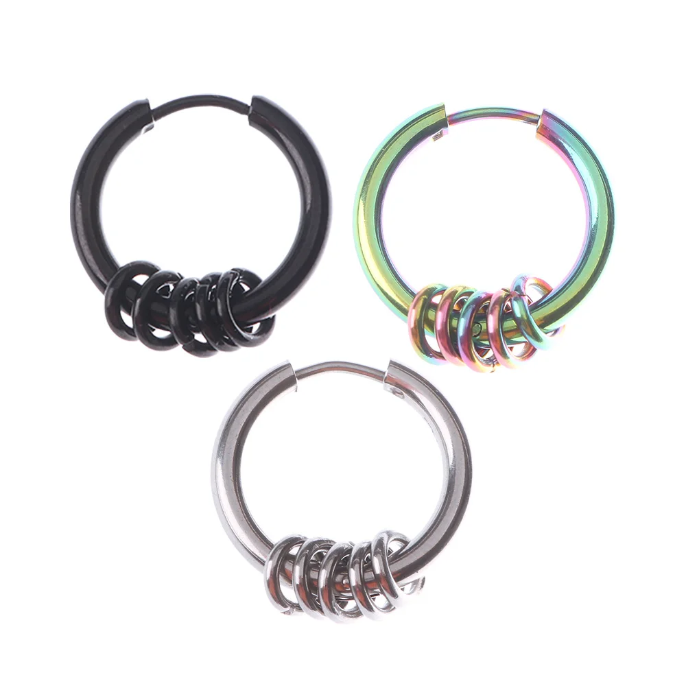 Мужские круглые серьги из титановой стали 1 шт.|Серьги-гвоздики| |