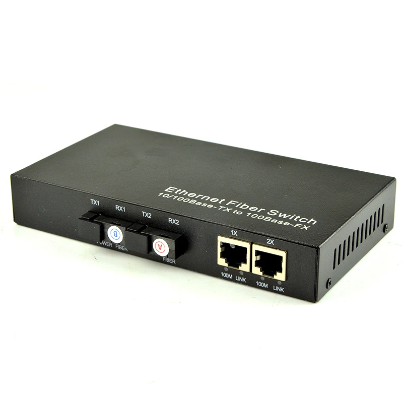 10/100Base-TX к 100Base-FX Быстрый медиа Ethernet конвертер 2 CH * SC RJ45 оптический