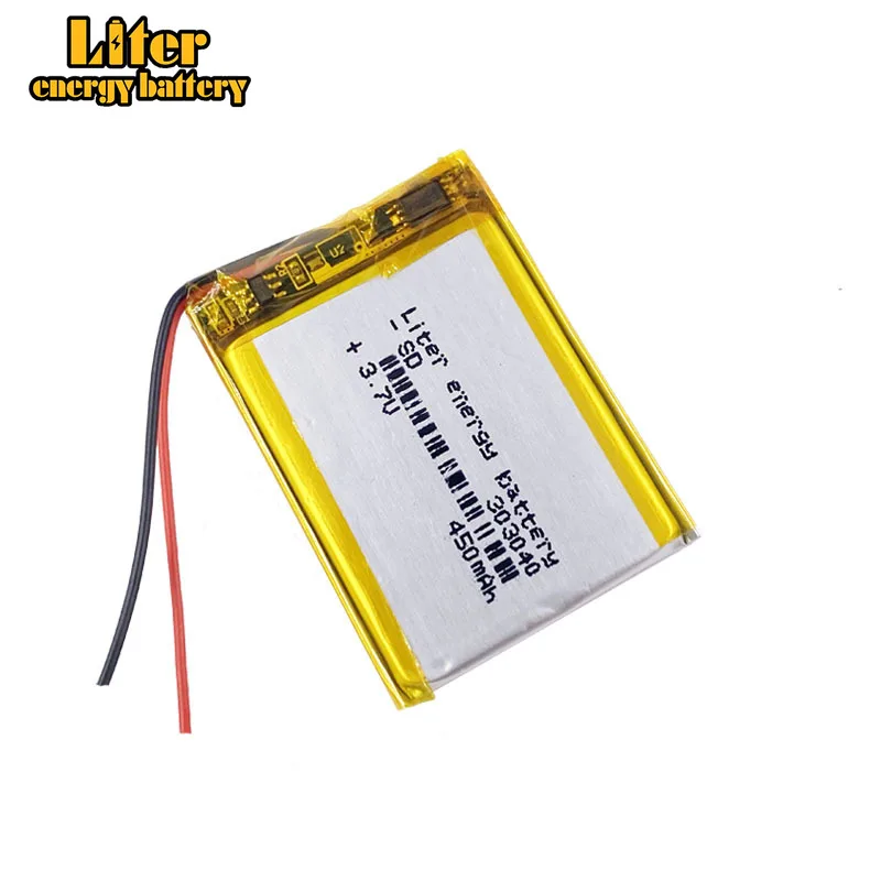

3.7 V lithium polymer battery 303040 vehicle traveling data recorder 450mah bluetooth stereo 033040 pedometer