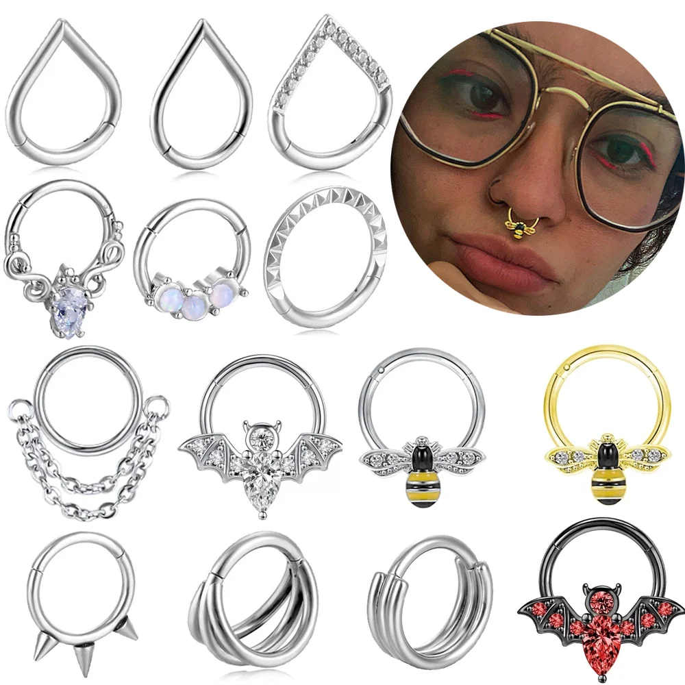 Кольцо для пирсинга носа пчелы кольцо носовой перегородки титановая сталь