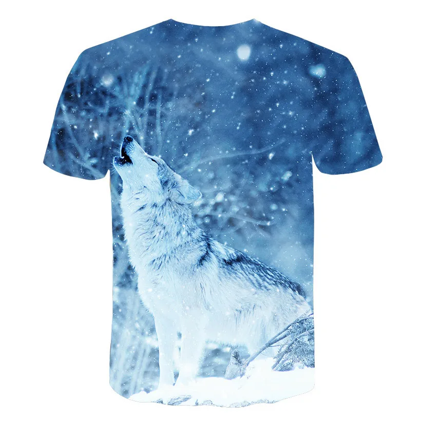

Wolf 3D Men's T-Shirt Fashion Colorful Digital Printing Fun Men's Round Neck Hip Hop Casual Loose T-Shirt Summer 2021 New