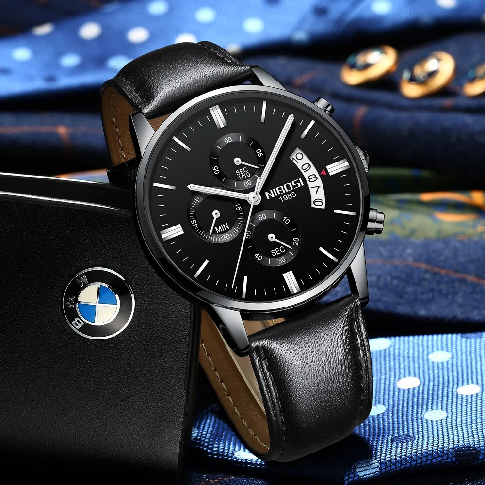 NIBOSI Relogio Masculino Luxury Men Watches Top Brand Men's Quartz Clock Waterproof Sports Chronograph Wristwatches Montre Homme