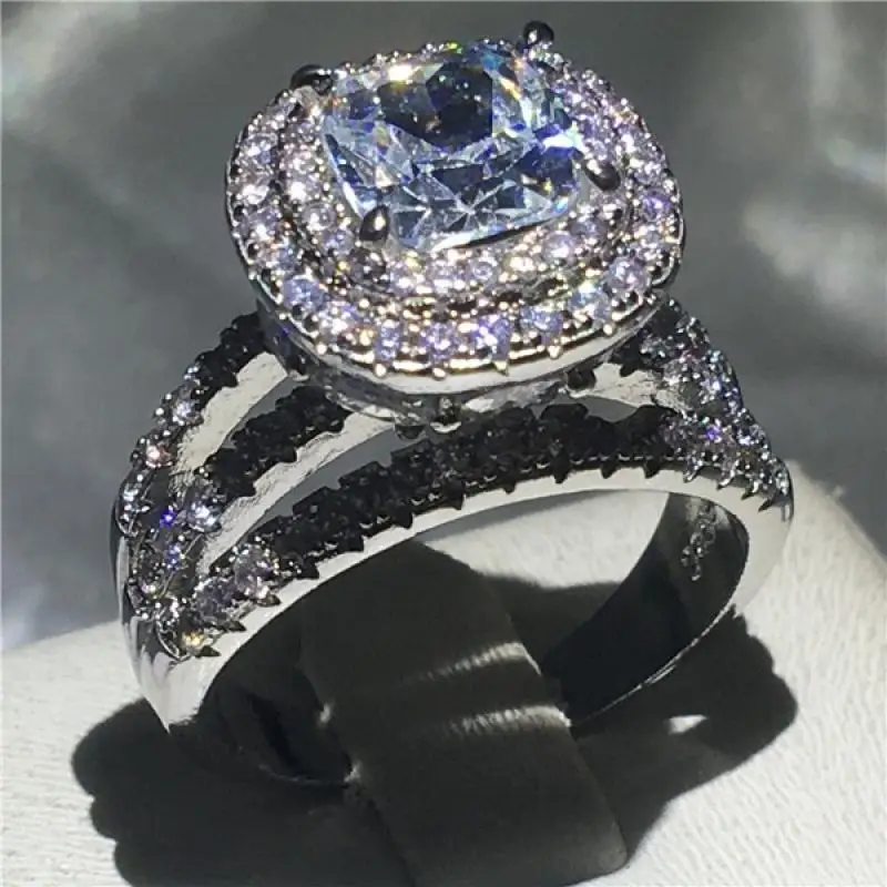 Женское винтажное кольцо элегантное с квадратными камнями | Украшения и