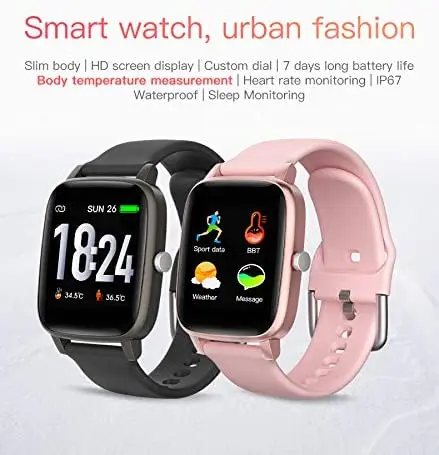 

Fitness Tracker Watch with Heart Rate and Sleep Monitor - Activity Tracker Waterproof SmartWatch, Step Calorie Counter Pedometer