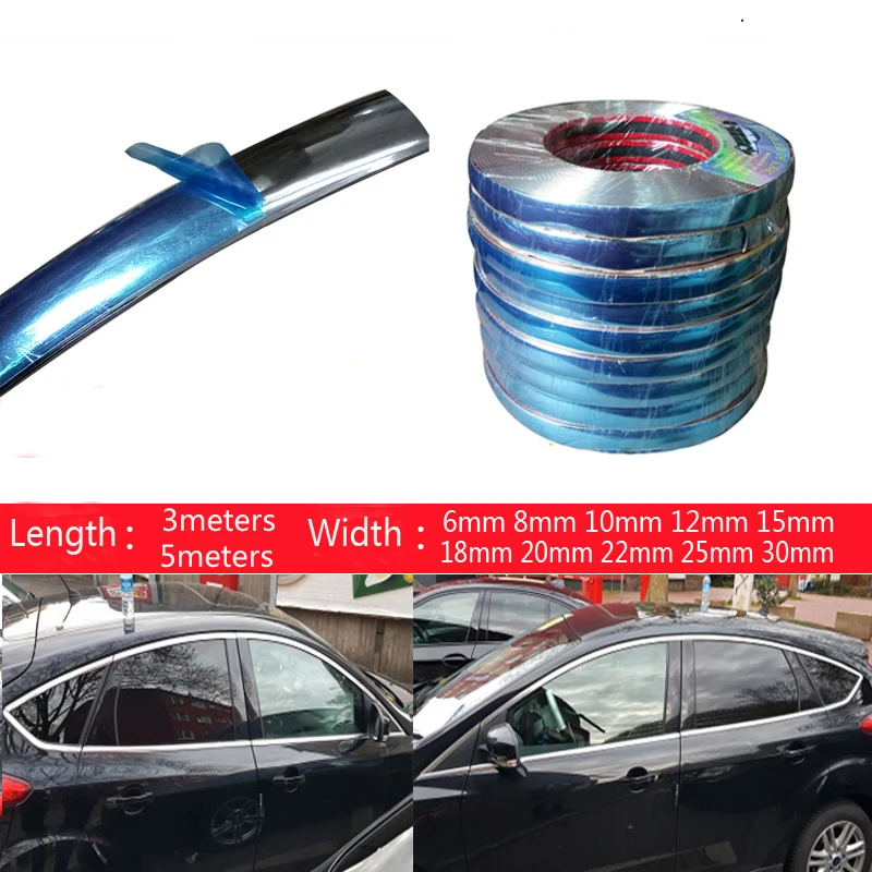 Хромированная молдинговая отделка Защитная Наклейка для дверей автомобиля s
