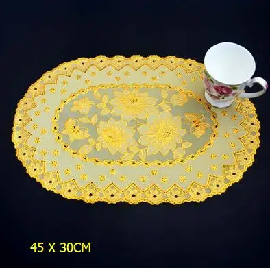 6pcs 6 шт. бронзовые кружева ПВХ коврик для столового стола Золотой подстаканник водонепроницаемый изоляционный коврик посуда принадлежности для ресторанов - Цвет: 6pcs