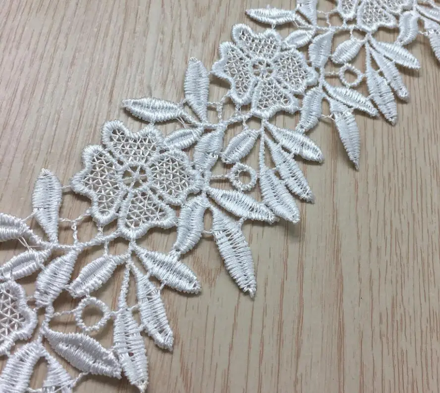 1 Yard/2 Yards Black White Lace Appliques Embroidered Net Fabric Trim Ribbons DIY Sewing Handmade Craft Materials | Дом и сад