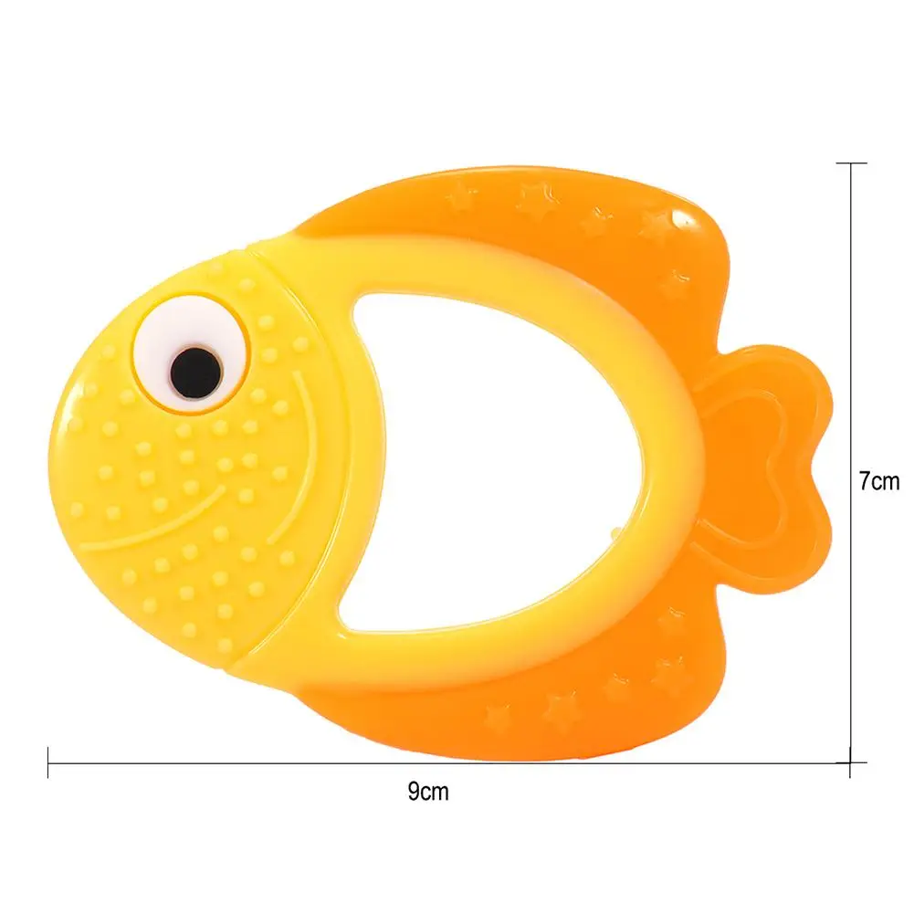 

1pcs Fish Shape Baby Teether Toys Food Grade Silicone Teether Baby Dental Care Strengthening Tooth Training