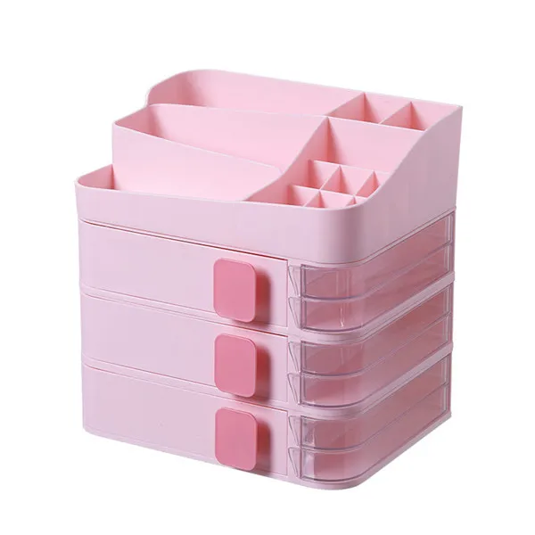Makeup Organizer N MSJO органайзер для макияжа ящик для хранения пластиковый ящик для рабочего стола/ванной комнаты/офиса макияж кисти ювелирные изделия Организация хранения коробки - Цвет: Makeup Organizer N