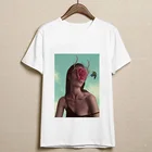 2020 новая футболка с абстрактным принтом для девочек, женская эстетическая футболка с короткими рукавами, белая корейская футболка, женские топы, одежда, модная футболка