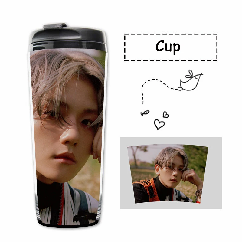 BAEKHYUN Kpop SuperM первый мини альбом водная чашка SuperM BAEKHYUN KAI TAEYONG TAEMIN десять кривая чашка с двойными стенками пластиковая чашка вентиляторы коллекция - Цвет: BAEKHYUN