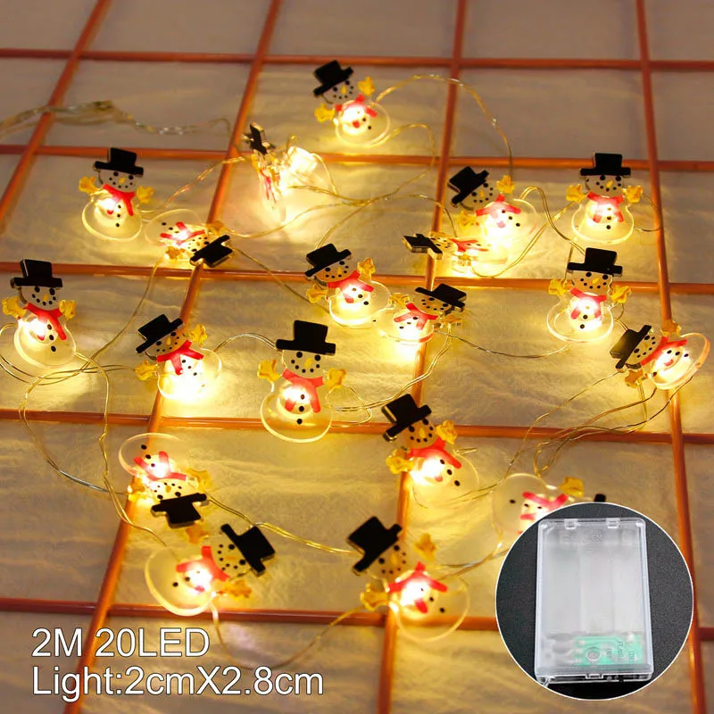 2M Snowman СВЕТОДИОДНАЯ Гирлянда со звездой лося, рождественские украшения, Рождественское украшение для дома, новогодний декор - Цвет: 2M Snowman