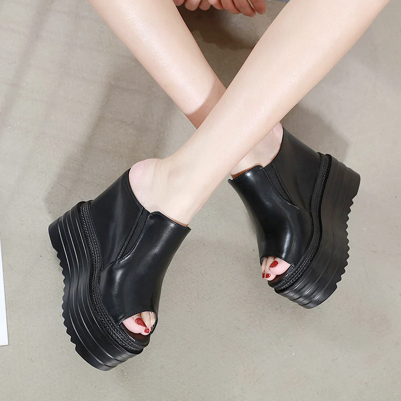 Элегантные женские шлепанцы с блестками на очень высоком каблуке Женская обувь в