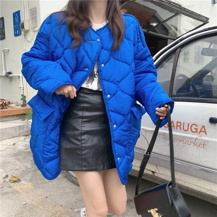 

Женское хлопковое пальто средней длины, свободного покроя, с длинным рукавом