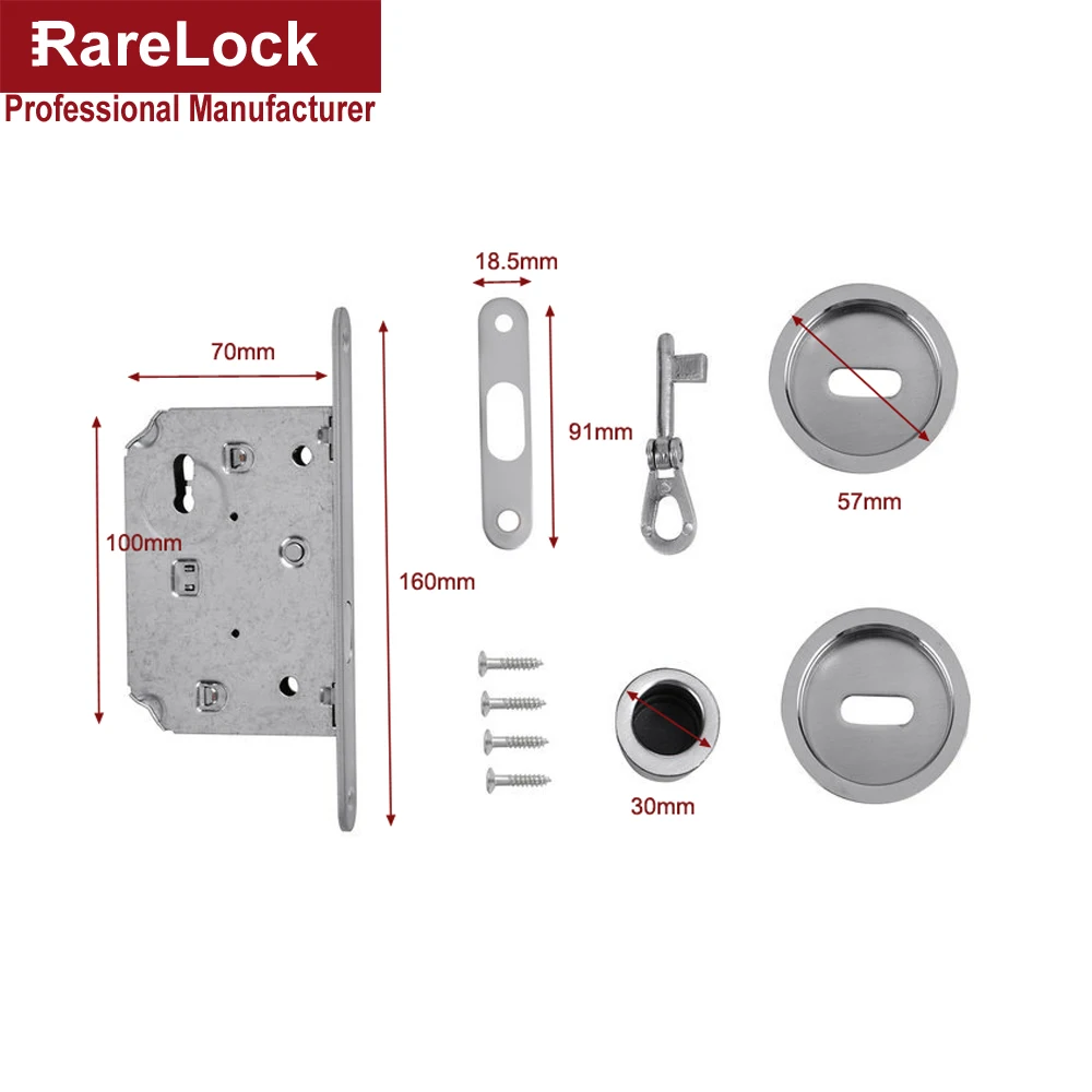 Rarelock скрытый раздвижной дверной замок для балкона, аксессуары для ванной комнаты, оборудование для безопасности дома, сделай сам OS292K aa