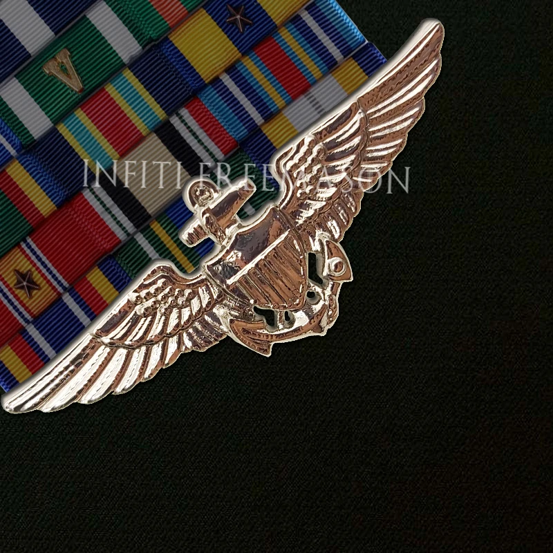 Военный веер металлический значок пилота HNA глава USN медаль | Украшения и
