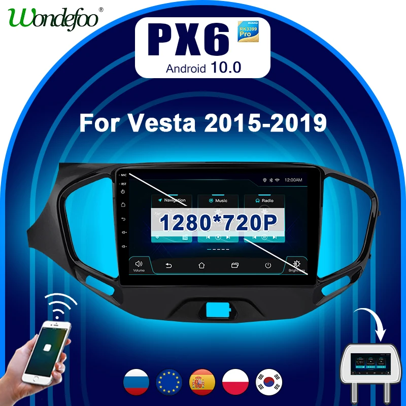 PX6 автомагнитола 2 din андроид Android 10 Автомагнитолы радио для LADA Vesta Cross sport 2015 2019 авто