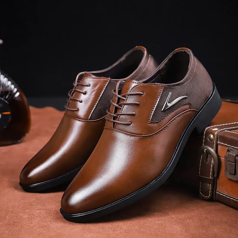 

YRZL Loafers Men New Leather Low Heeled Shoes Casual Breathable Men Fashion Business Daily Leather Shoes for Men Size 38-48