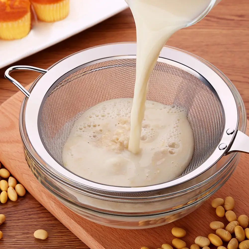 1 шт. Портативный сито из нержавеющей стали с длинной ручкой соковыжималка молоко