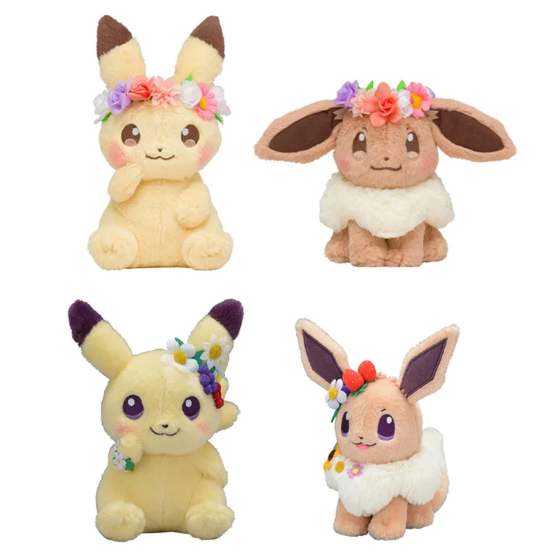 Mu&ntilde;eco de peluche de Pok&eacute;mon Pikachu para ni&ntilde;os, corona de Pascua, Festival de Primavera, Anime, monstruo de bolsillo, regalo, 18cm-1