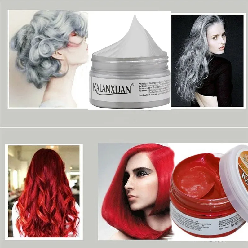 Fashion Temporary Color Dye Mud Salon Hair Wax Cream Styling Modeling Pomade Sliver Grandma Green | Красота и здоровье
