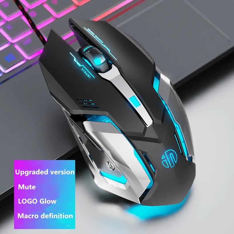 Проводная геймерская профессиональная светодиодный вая мышь 4000DPI Регулируемая