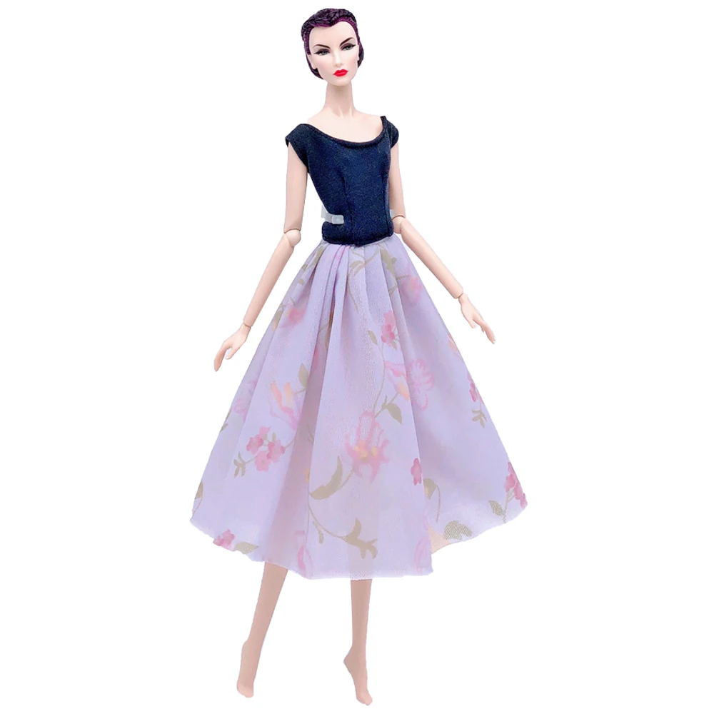 NK модная кукольная одежда для кукол Барби наряды Повседневное платье топ и