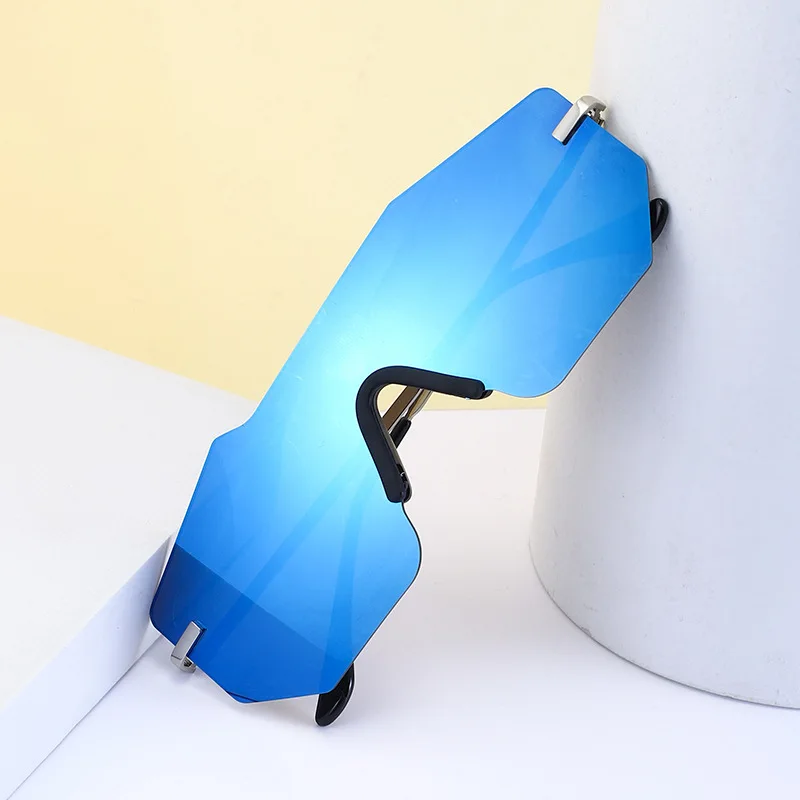 

Rimless Sunglasses Men Oversized Goggles Brand Designer Classic Integrated Female Male Unisex Sun Glass UV400 Protection