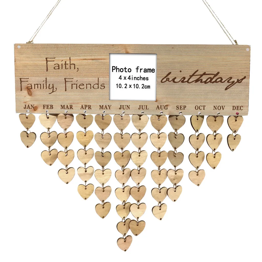 День рождения напоминание знак деревянный подвесной календарь Красочные DIY