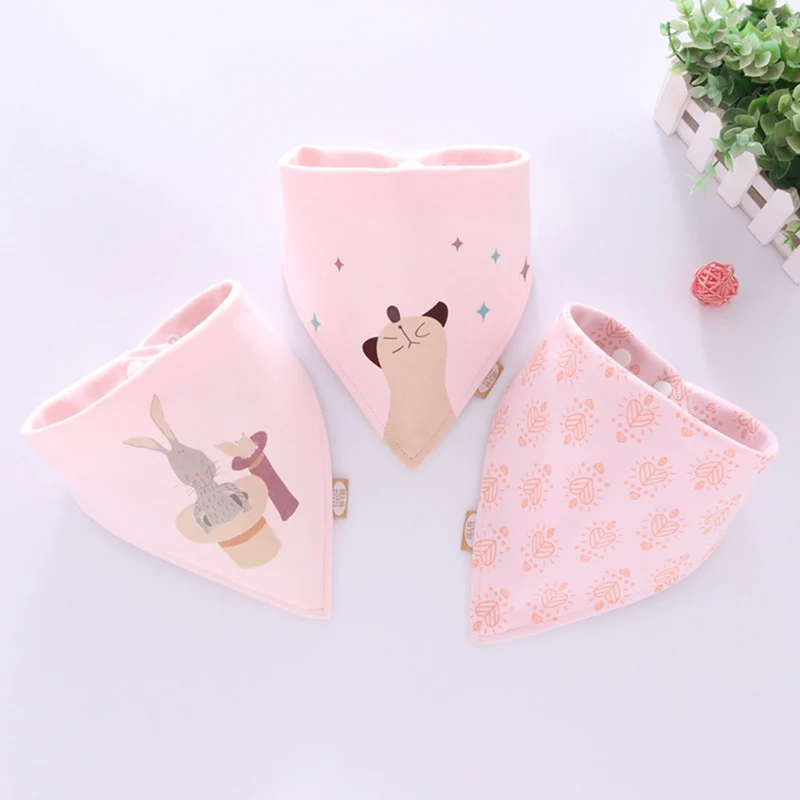 Cotton Bandana Triangle Bibs Baby Feeding Smock Infant Burp Cloths Cartoon Saliva Towel Baby Eating Accessory Soft Baby Stuff