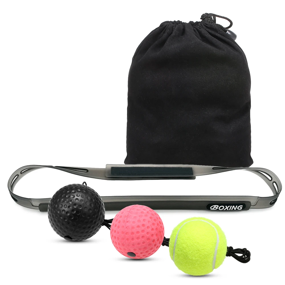 Боксерский рефлекторный мяч набор 3 уровня пробивая тренировочные шары с