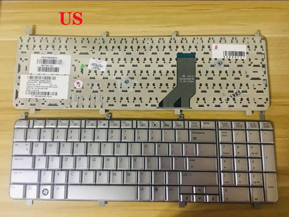 SILVER Новая клавиатура для hp HDX18 X18 DV8-1000 швейцарская/Великобритания/Турецкий/Канада французский/немецкий/арабский/Норвежский/Датский/русский/португальский - Цвет: SILVER