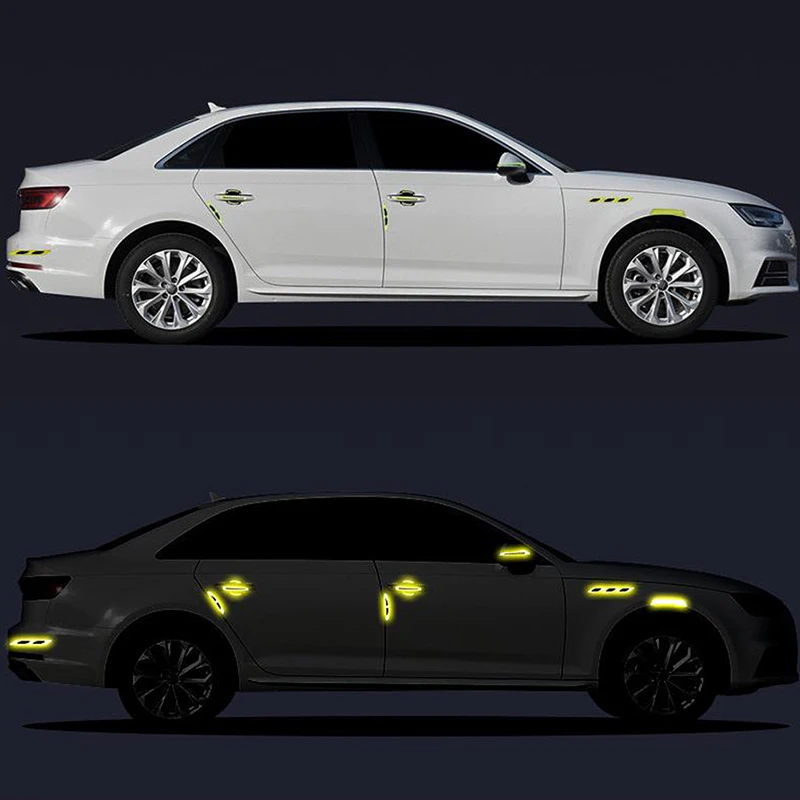 

3D Car Reflective Sticker Tape Reflector Fender Warning Bumper Strip Door Handle Bowl Cover Car Exterior Accessories