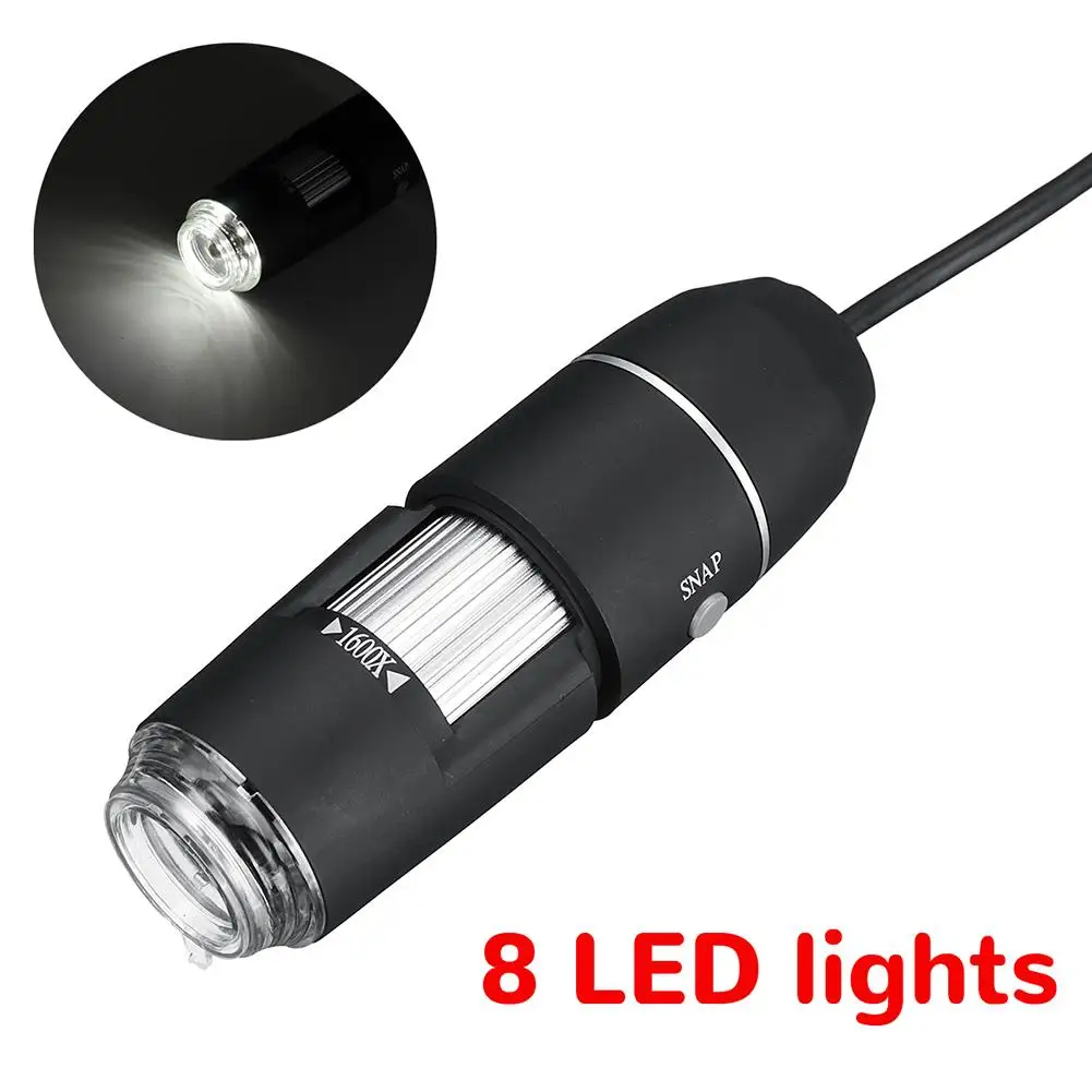 1600X 8LED USB эндоскопия с цифровым микроскопом 5 Сегмент алмазный зум Камера Лупа 24bit