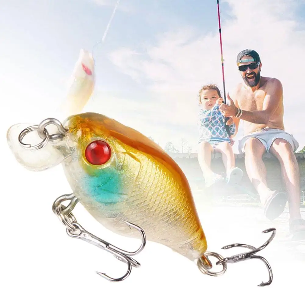 1Pcs Fishing Lure 4cm/4.6g Plastic Rock Little Fatty Artificial Bait Bait Wobbler Fish Bait Eye Artificial Fishing 3D A3V9
