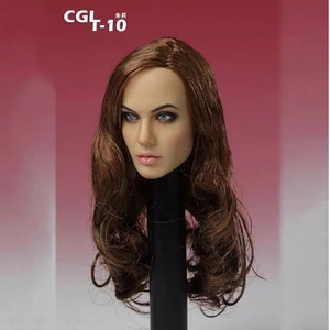 in stock 16 scale angelina jolie brown long curly hair head sculpt for 12 female action figures bodies dolls free global shipping