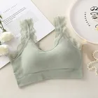 Бесшовный спортивный бюстгальтер в стиле майки, тонкие кружевные бюстгальтеры, сексуальный спортивный бюстгальтер, Женский однотонный спортивный короткий топ без косточек, жилет, спортивный бюстгальтер