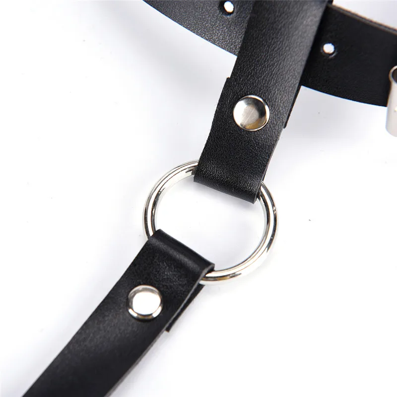 

Sexy Women Men Leather Waist Garter Belt With 4 Suspenders For Stockings Bow Handmade Punk Costume Outfit O-Round Waist Belt
